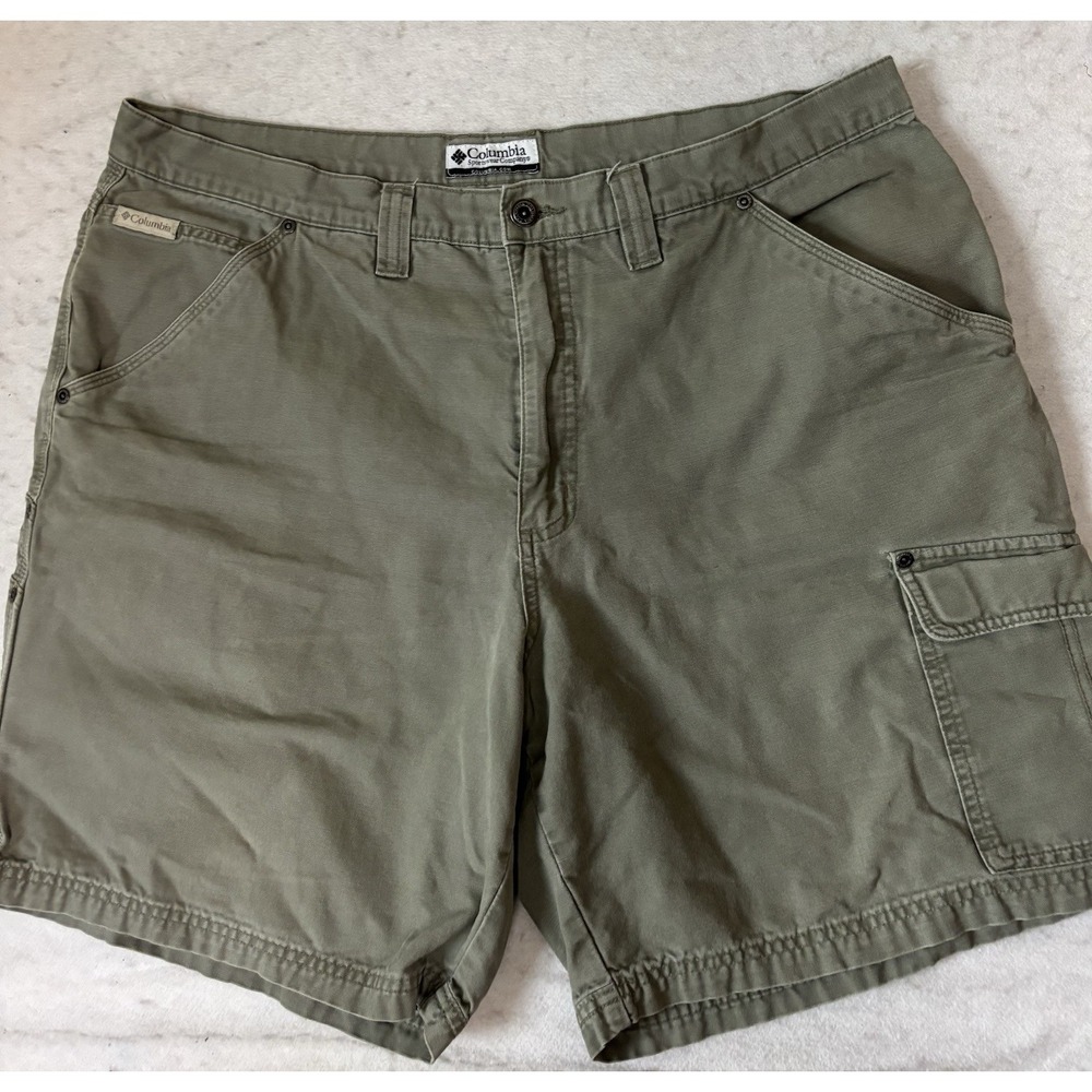 Columbia Olive Green Men's 38x8 Cargo Shorts 38x8 Cotton Utility Outdoor
